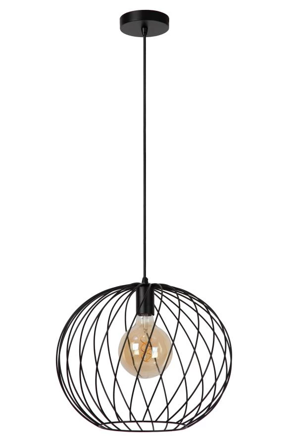 Lucide DANZA - Pendant light - Ø 40 cm - 1xE27 - Black - turned off